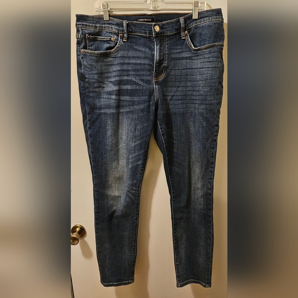 Lucky Brand 100 Skinny Stretch Jeans‎ Blue Men’s Size 38 X 32 Fits 38X31